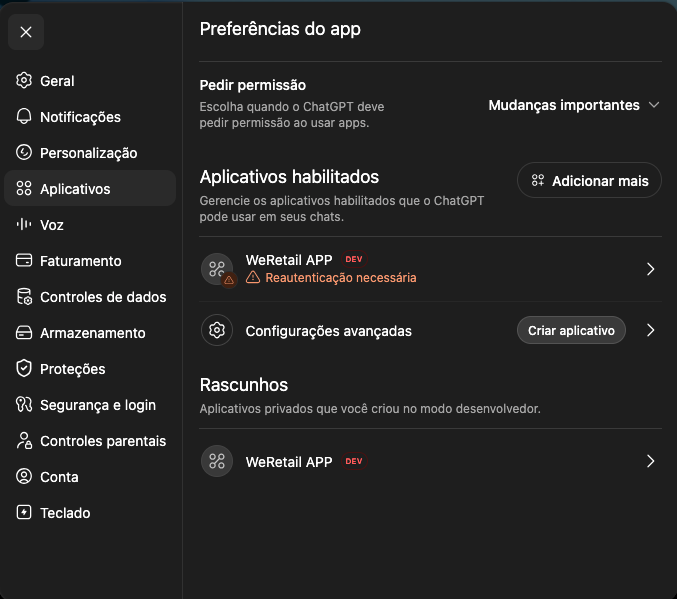 Configurações Avançadas