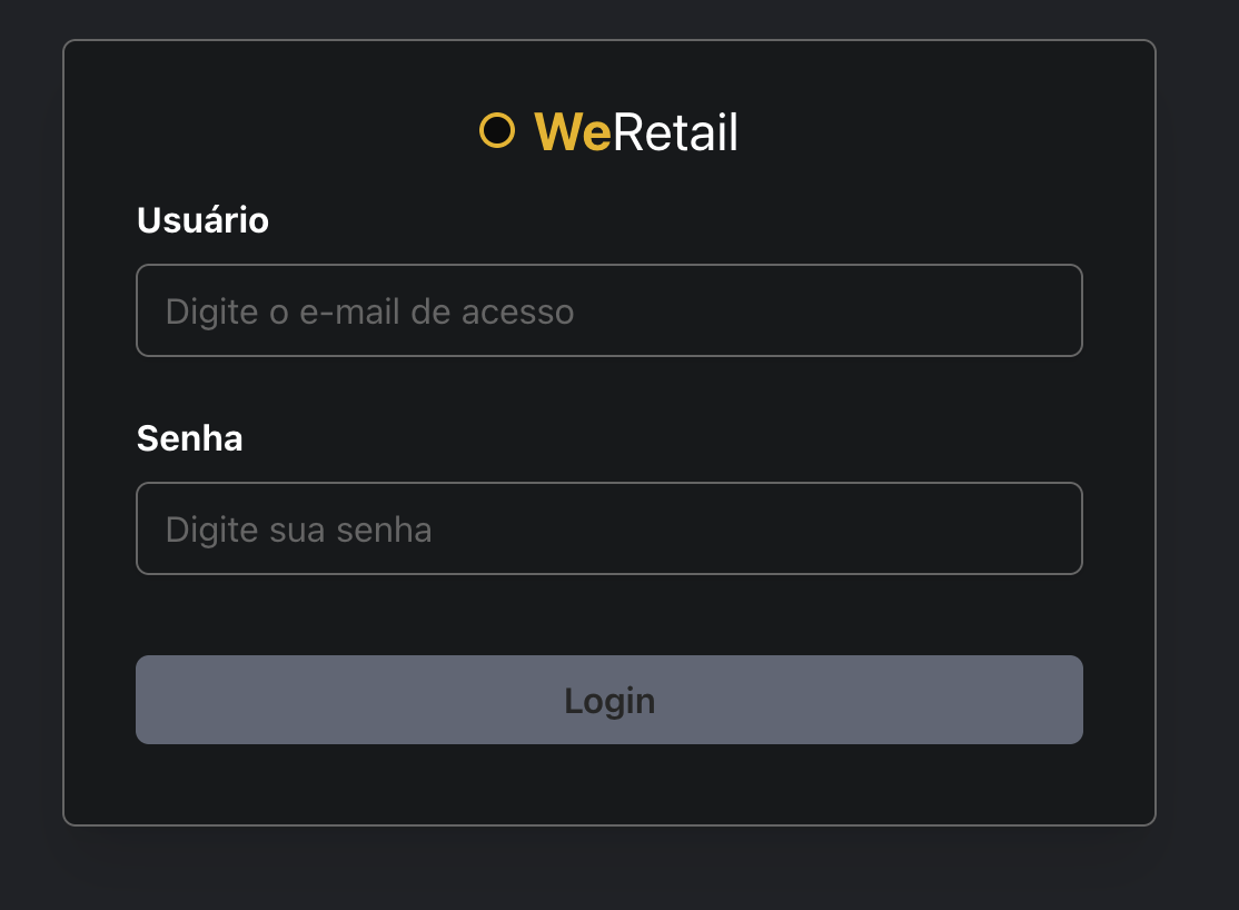 Login OAuth no WeRetail